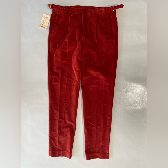 Murano Other - NEW Men's Murano Lucas Carrot Fit Corduroy Pleated Pants Rustic Red $95